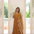 Mustard Colour Traditional Designer Festive Wear Gown 5