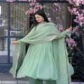 Pista Colour Tebby Silk Top-Plazzo-Dupatta 2