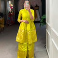 Yellow Colour Silk Kurti Palazzo Set 2