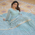 SKY  Faux Georgette with Embroidered work 2