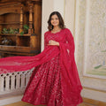 RANI PINK  Faux Blooming with Sequins Embroidered work Gown 1