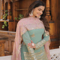 SKY Faux Georgette With Sequins & thread Embroidered work Sharara 1