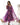Purple Colour Pure Soft Tabby Organza Silk Gown Set 2