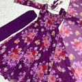 Purple Colour Pure Soft Tabby Organza Silk Gown Set 9