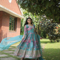  SKY Russian Silk Rich Digital Print Gown 