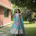  SKY Russian Silk Rich Digital Print Gown  2