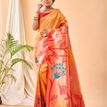 YELLOW PURE PAITHANI SILK SAREE 