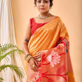 YELLOW PURE PAITHANI SILK SAREE  3